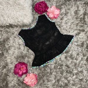 Dansco Mesh Peplum Top Women size M